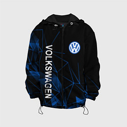 Куртка с капюшоном детская Volkswagen, Фольцваген Геометрия, цвет: 3D-черный