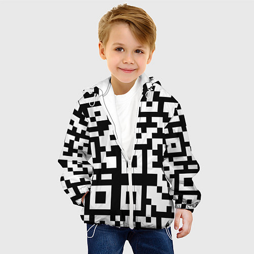 Детская куртка Qr codeкуаркод / 3D-Белый – фото 4