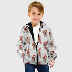 Куртка с капюшоном детская Тигр Закат Волны, цвет: 3D-черный — фото 2