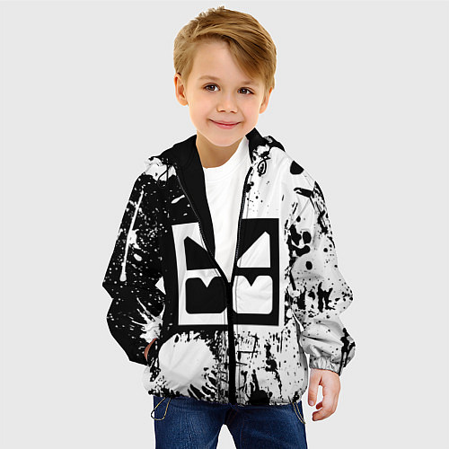 Детская куртка GEOMETRY DASH BLACK & WHITE SMILE / 3D-Черный – фото 4
