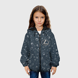 Куртка с капюшоном детская ЛЕКСУС Капли, цвет: 3D-черный — фото 2
