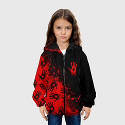 Куртка с капюшоном детская Death Stranding Отпечаток рук паттерн, цвет: 3D-черный — фото 2