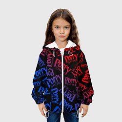Куртка с капюшоном детская POPPY PLAYTIME LOGO NEON, ХАГИ ВАГИ, цвет: 3D-белый — фото 2