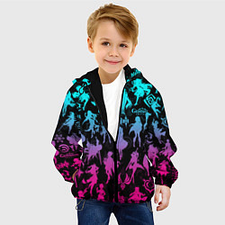 Куртка с капюшоном детская ГЕНШИН ИМПАКТ НЕОН ПЕРСОНАЖИ ИГРЫ GENSHIN IM ACT L, цвет: 3D-черный — фото 2