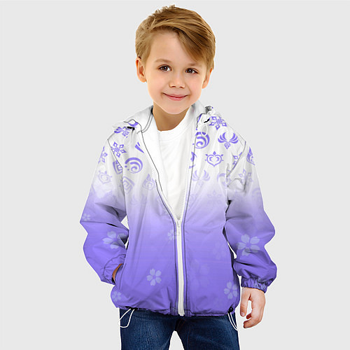 Детская куртка GENSHIN IMPACT SYMBOL PATTERN SAKURA САКУРА / 3D-Белый – фото 4