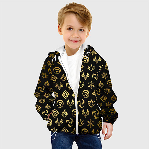 Детская куртка GOLDEN GENSHIN IMPACT PATTERN ЗОЛОТО ГЕНШИН ИМПАКТ / 3D-Белый – фото 4