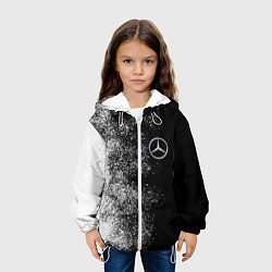 Куртка с капюшоном детская Чёрно-белый Мерседес, цвет: 3D-белый — фото 2