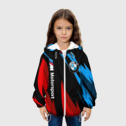 Куртка с капюшоном детская BMW Логотип Узор, цвет: 3D-белый — фото 2