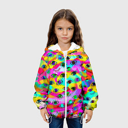 Куртка с капюшоном детская Психоделические взгляды, цвет: 3D-белый — фото 2