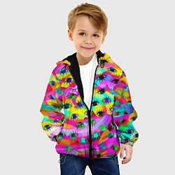 Куртка с капюшоном детская Психоделические взгляды, цвет: 3D-черный — фото 2