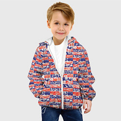 Куртка с капюшоном детская СССР хроника паттерн, цвет: 3D-белый — фото 2