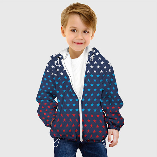 Детская куртка Флаг в звездах / 3D-Белый – фото 4