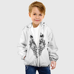 Куртка с капюшоном детская Тигровый оскал, цвет: 3D-белый — фото 2