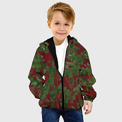 Куртка с капюшоном детская Незаметный новогодний камуфляж, цвет: 3D-черный — фото 2