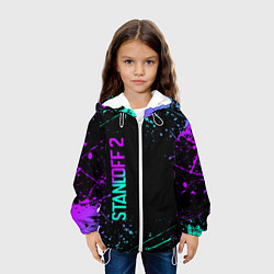 Куртка с капюшоном детская STANDOFF 2, НЕОНОВЫЕ БРЫЗГИ, цвет: 3D-белый — фото 2