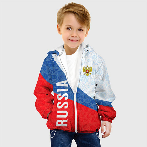 Детская куртка RUSSIA SPORT STYLE РОССИЯ СПОРТИВНЫЙ СТИЛЬ / 3D-Белый – фото 4