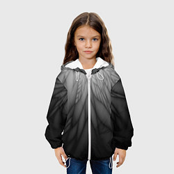 Куртка с капюшоном детская Коллекция Rays Лучи Черный Абстракция 661-11-w1, цвет: 3D-белый — фото 2