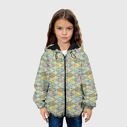 Куртка с капюшоном детская Рыбы паттерн, цвет: 3D-черный — фото 2