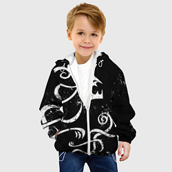 Куртка с капюшоном детская ТАТУИРОВКА ДРАКЕНА WHITE AND BLACK, цвет: 3D-белый — фото 2