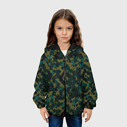 Куртка с капюшоном детская Модный камуфляж с холстовой сеткой, цвет: 3D-черный — фото 2