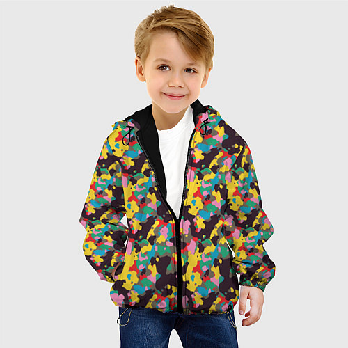 Детская куртка Модный военный камуфляж / 3D-Черный – фото 4