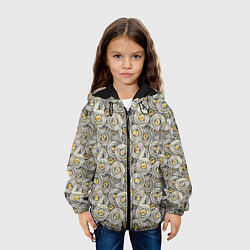 Куртка с капюшоном детская Разная Криптовалюта, цвет: 3D-черный — фото 2