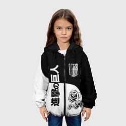 Куртка с капюшоном детская Розы Атака Титанов, цвет: 3D-черный — фото 2