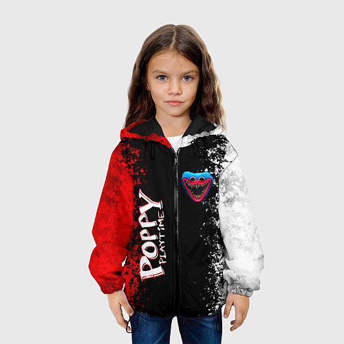 Детская куртка Poppy Playtime - Брызги и капли красок / 3D-Черный – фото 3