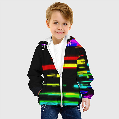 Детская куртка Color fashion glitch / 3D-Белый – фото 4