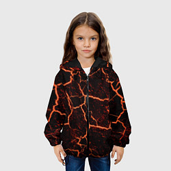 Куртка с капюшоном детская Раскаленная лаваhot lava, цвет: 3D-черный — фото 2