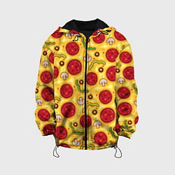 Куртка с капюшоном детская Pizza salami, цвет: 3D-черный