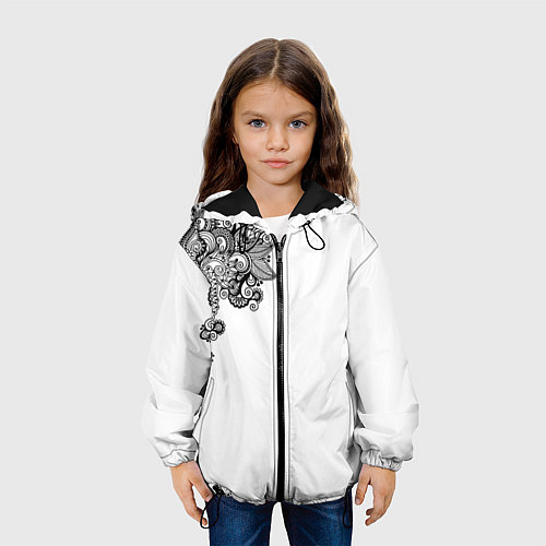 Детская куртка Черно Белые КруЖева / 3D-Черный – фото 3