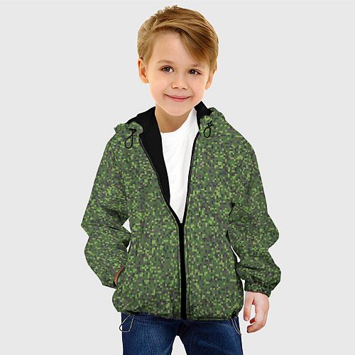 Детская куртка Военный Камуфляж Цифра / 3D-Черный – фото 4