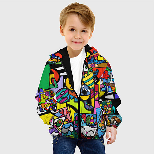 Детская куртка Romero Britto - emoji / 3D-Черный – фото 4