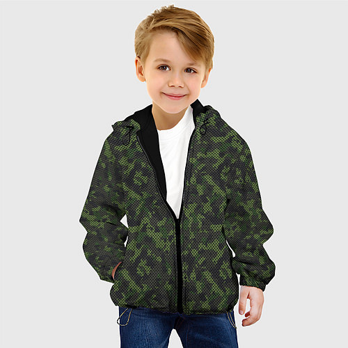 Детская куртка Камуфляж с холстовой сеткой / 3D-Черный – фото 4
