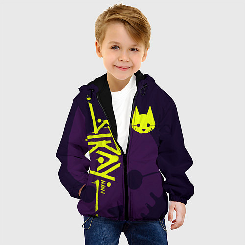 Детская куртка Stray лого / 3D-Черный – фото 4