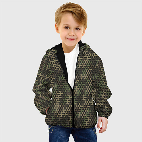Детская куртка Абстрактный Охотничий Камуфляж / 3D-Черный – фото 4