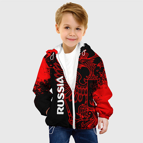 Детская куртка Russia Герб страны / 3D-Белый – фото 4