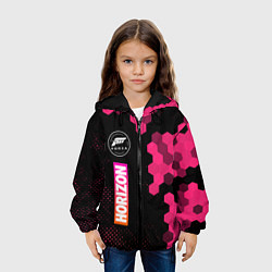 Куртка с капюшоном детская FORZA HORIZON - Графика Вертикально, цвет: 3D-черный — фото 2