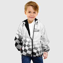 Куртка с капюшоном детская Jaguar, Ягуар Финишный флаг, цвет: 3D-черный — фото 2