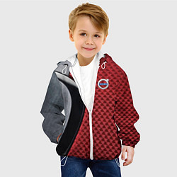 Куртка с капюшоном детская Volvo Logo Texture, цвет: 3D-белый — фото 2