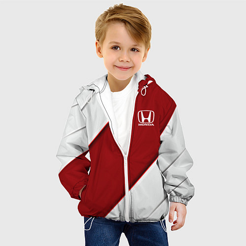 Детская куртка Honda - Red sport / 3D-Белый – фото 4
