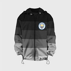 Куртка с капюшоном детская Манчестер Сити, Manchester City, Серый градиент, цвет: 3D-черный