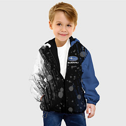 Куртка с капюшоном детская Subaru Капли красок, цвет: 3D-черный — фото 2