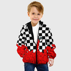 Куртка с капюшоном детская Много любви Сердца, цвет: 3D-черный — фото 2
