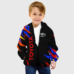 Куртка с капюшоном детская Toyota Разноцветный огонь, цвет: 3D-черный — фото 2