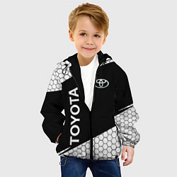 Куртка с капюшоном детская Toyota Sport соты, цвет: 3D-черный — фото 2