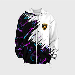 Куртка с капюшоном детская Lamborghini pattern gradient, цвет: 3D-белый