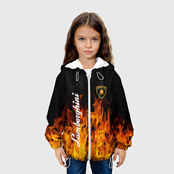 Куртка с капюшоном детская Lamborghini пламя огня, цвет: 3D-белый — фото 2