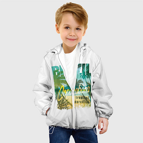 Детская куртка Тропический Рай Бразилии / 3D-Белый – фото 4